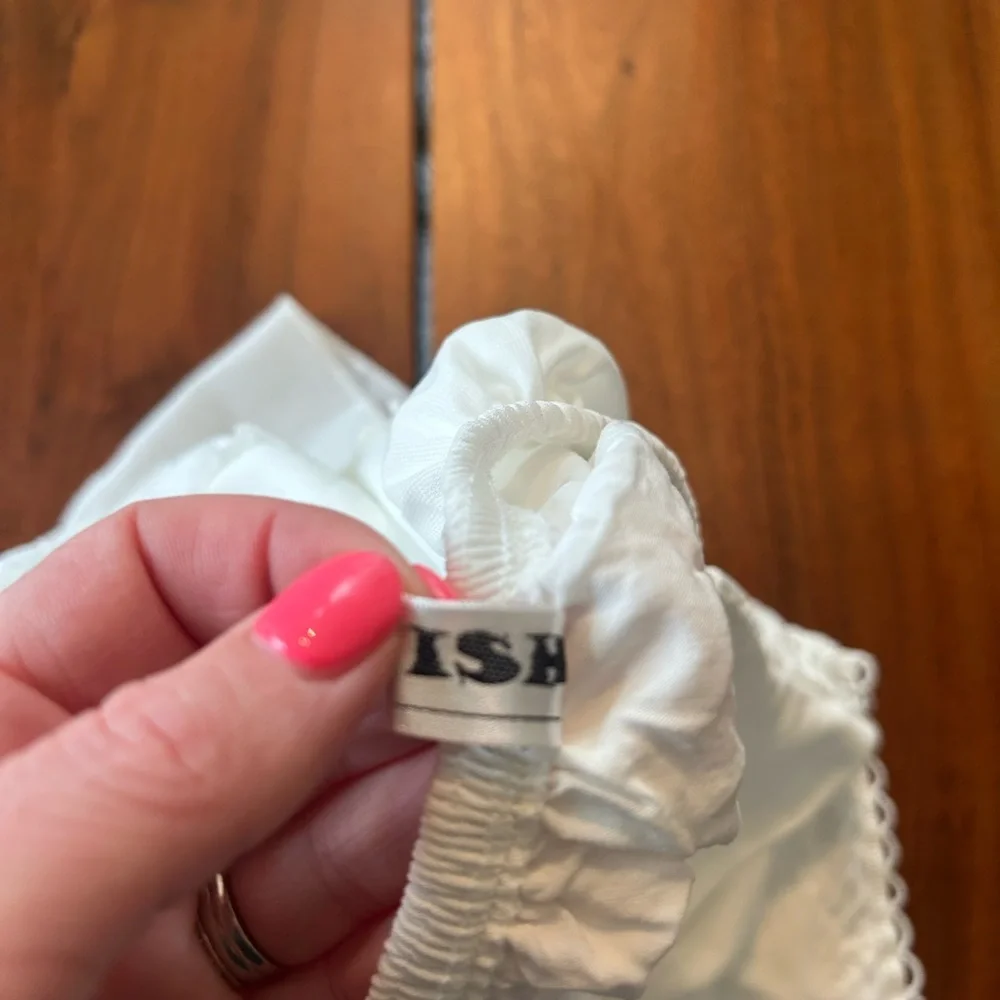 CO White Crochet Bodice Tiered Mini Dress - Picture 8 of 8